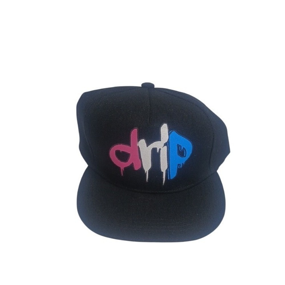 Black 'drip' Graphic Snapback Hat